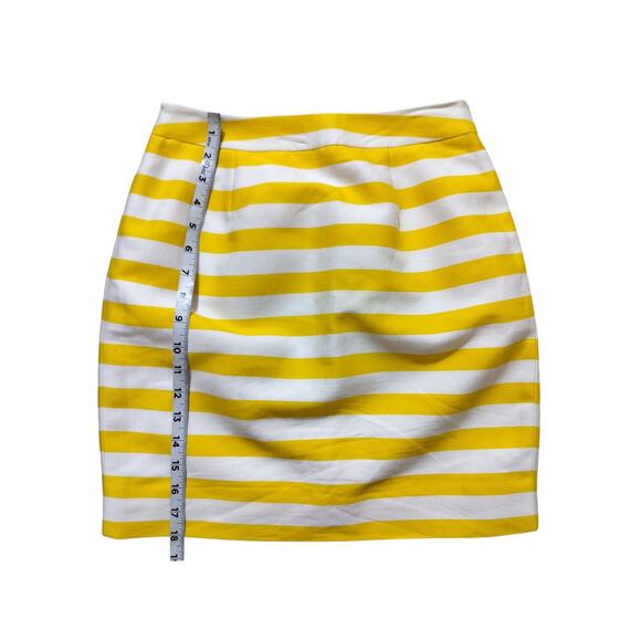 Kate Spade Women's Barry Yellow White Striped Mini Skirt Size 0 - Picture 7 of 10